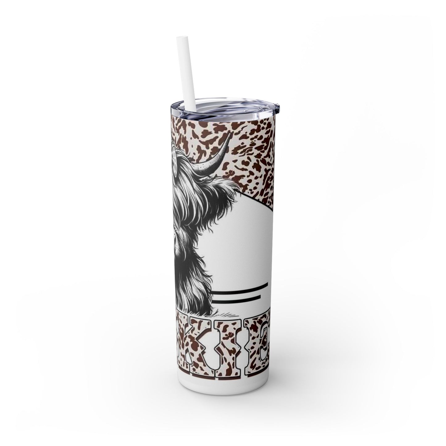 Cowgirl Themed Skinny Tumbler with Straw - 20oz, Fun and Stylish Drinkware