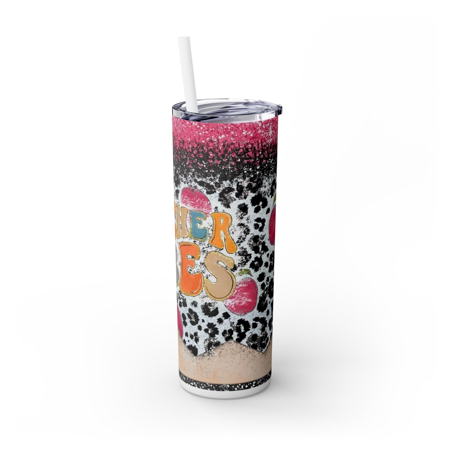 Tumbler - Teacher Vibes Skinny Tumbler with Straw, 20oz