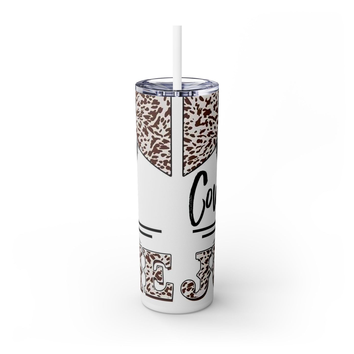 Cowgirl Themed Skinny Tumbler with Straw - 20oz, Fun and Stylish Drinkware