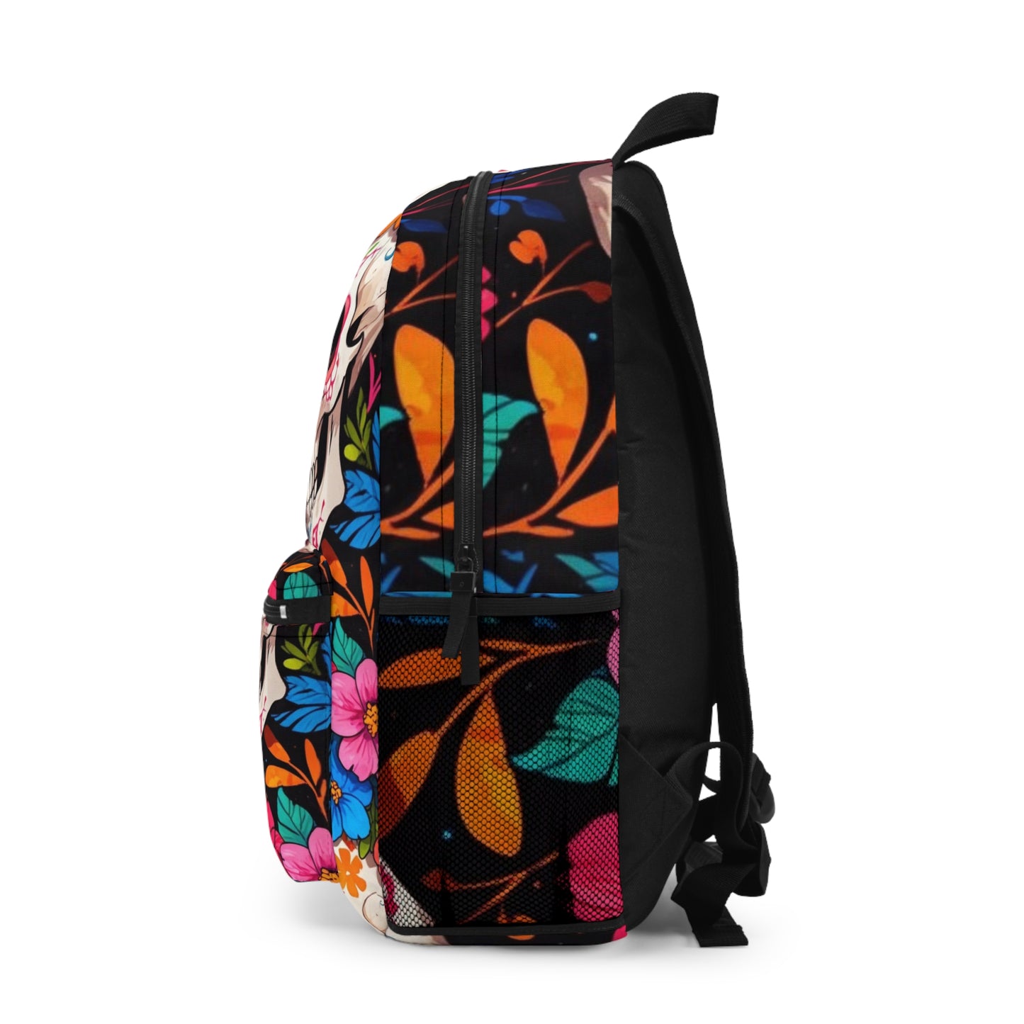 Colorful Floral Skull Backpack