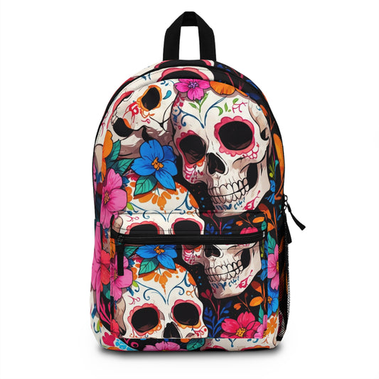Colorful Floral Skull Backpack