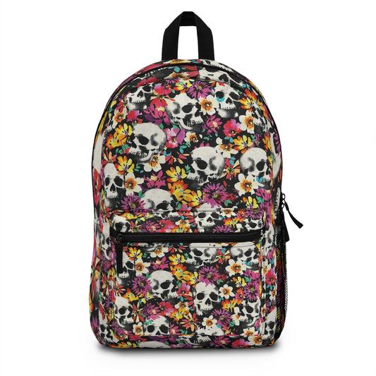 Bohemian Floral Skull Backpack