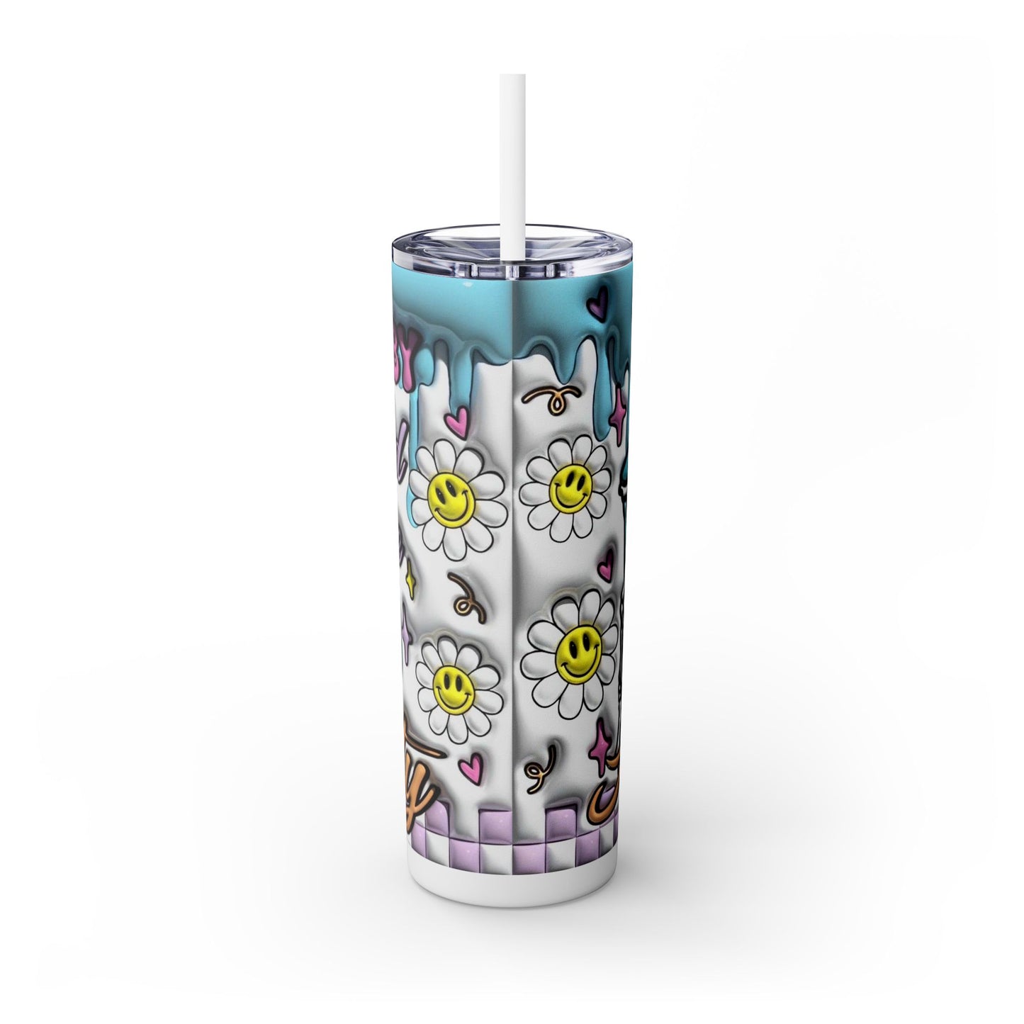 Fueled by Coffee & Anxiety Skinny Tumbler with Straw - 20oz