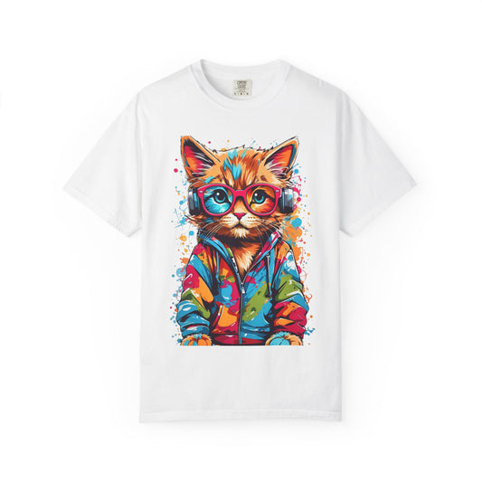 Colorful Cat Graphic T-Shirt