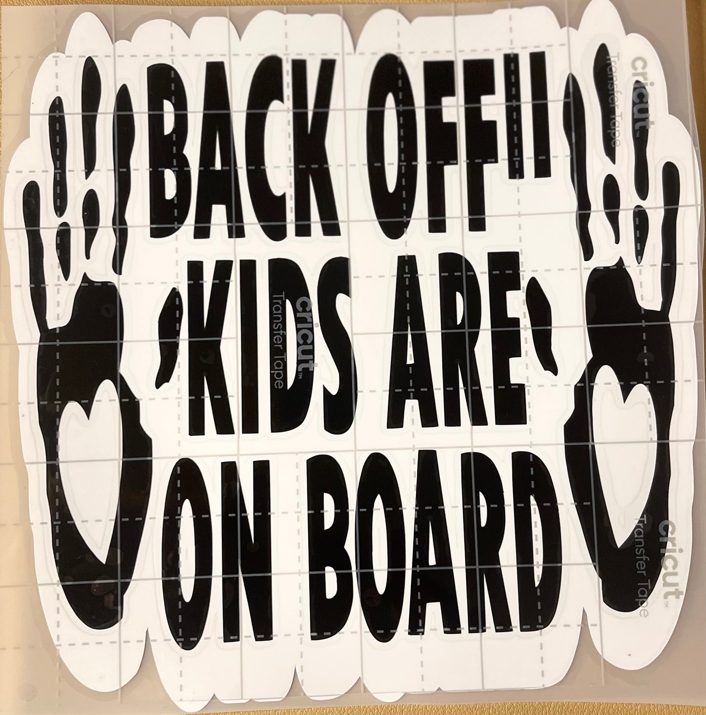 Back off car decal