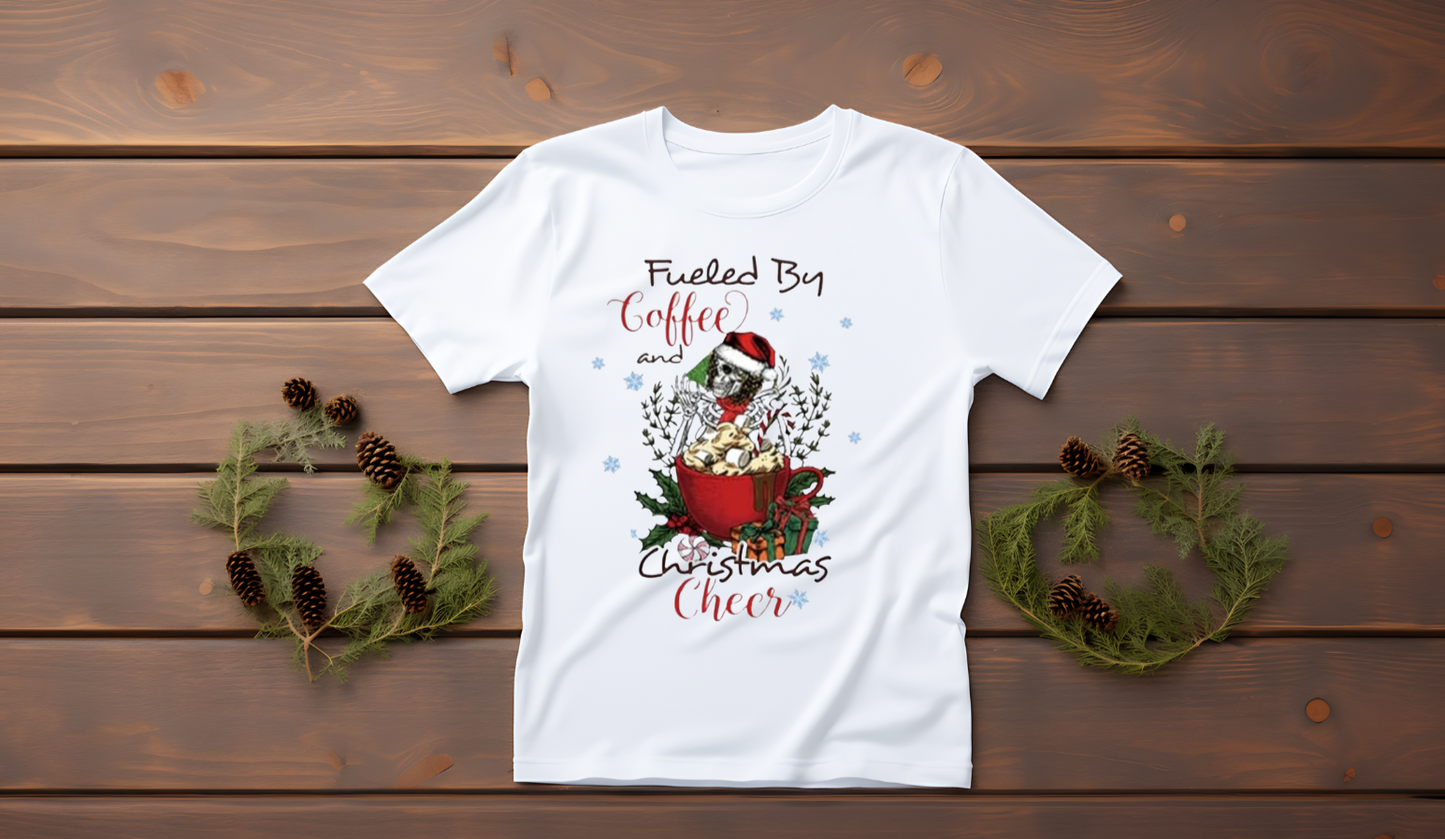 Fueled by Coffee and Cheers t-shirt