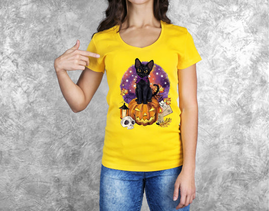 Halloween kitten tshirt