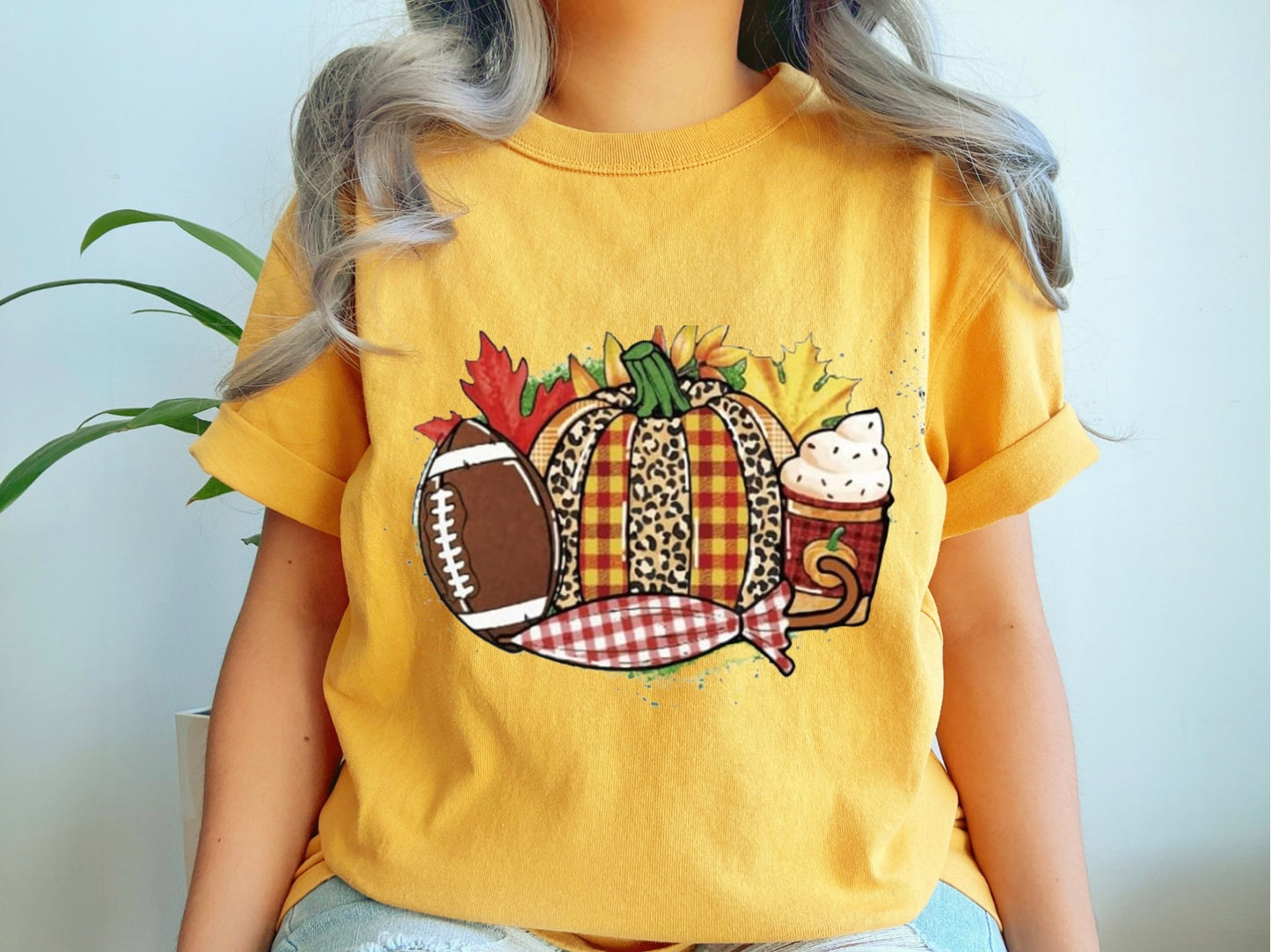 Football/pumpkins tshirt