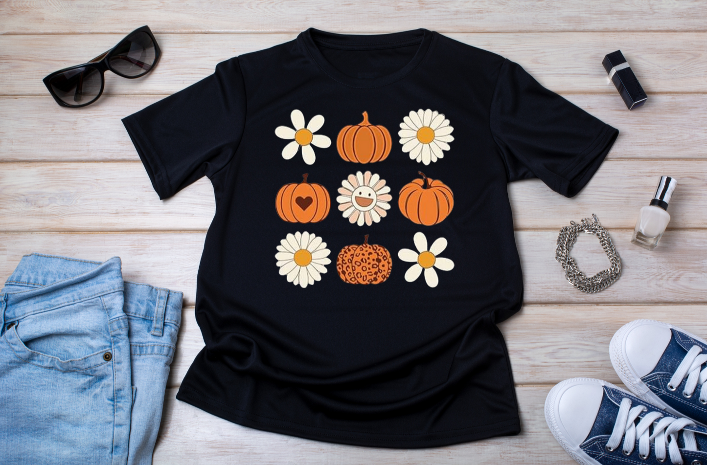 Pumpkin and Daisies t-shirt